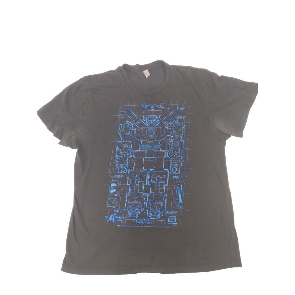 Lootcrate exclusive Voltron Robot disressed thrashed t shirt measures as MEDIUM
